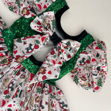 Load image into Gallery viewer, Kitsch Christmas Bow Back Twirly Dress