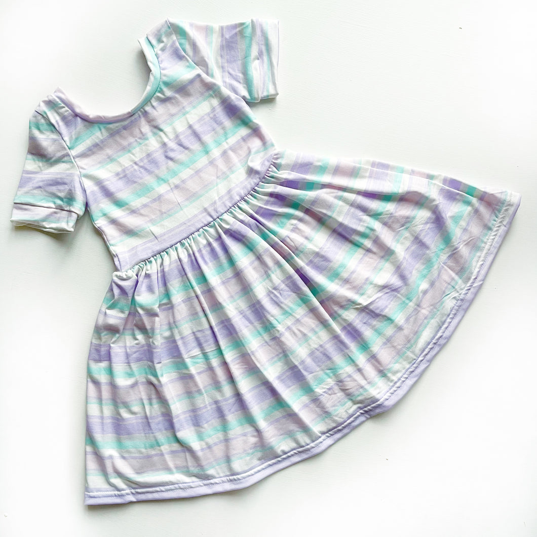 Pastle and lilac Lilac stripe swing dress