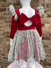 Load image into Gallery viewer, Jolly Holly Christmas Bow Back dress